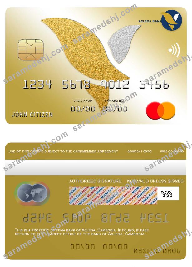 Cambodia Acleda bank mastercard